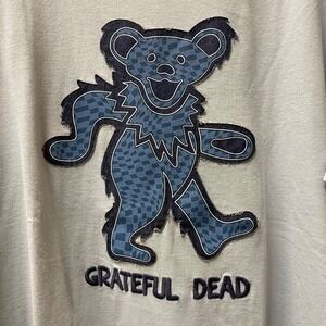 Lucky Brand Men's Size XL Blue Grateful Dead Dancing Bear Appliqué T-Shirt‎ NWT